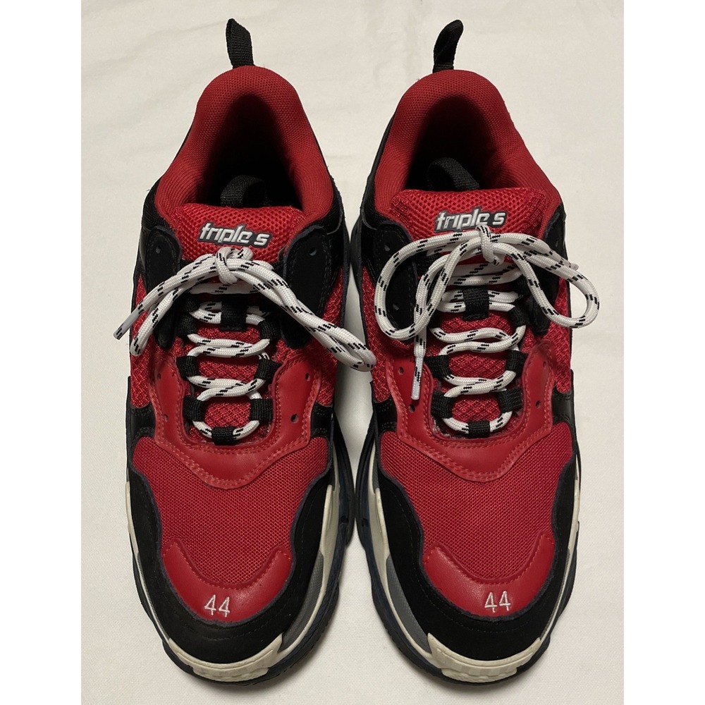 Balenciaga Triple S Red Black Grey Authentic Size 11  EU 44 Bulky Sneaker Italy